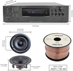 Vaiyer Home Audio System Kit, 6-Channel 6000 Watts Bluetooth Amplifier w/ 5.25" 10 QTY of 175 W Each Frameless in-Ceiling Speakers & 16 AWG 500 ft Speaker Wire - Perfect for Home/Office/Bar/Restaurant