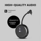 Avantree SoundJet R1 – Airplane Bluetooth Adapter for Headphones & AirPods, aptX Adaptive, Qualcomm Chipset, 20H Battery, Wireless Audio Transmitter for in-Flight Travel Essentials - Black