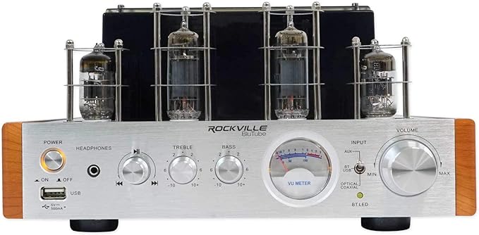 Rockville BluTube WD 70W Tube Amplifier/Home Stereo Receiver, Bluetooth, HDMI, Optical, for Audiophiles and Home Theater Enthusiasts