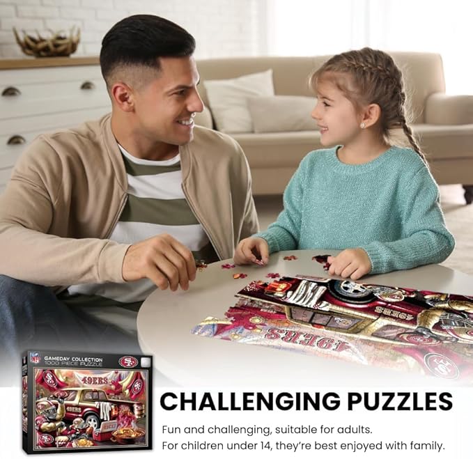 MasterPieces - 1000 Piece Jigsaw Puzzle, NFL San Francisco 49ers, Fun for Adults and Family, Non-Glare Finish, 19.25"x26.75"