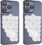 ZYCCER Double Sided Silicone Suction Phone Holder Mount,Compatible with iPhone and Android Cases Hands-Free Mirror Shower Phone Mount Strong Grip Holder (Transparent, Double Sided 2PCS)
