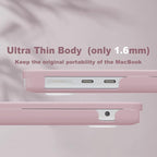 CISSOOK for MacBook Air 13.6 M4 M3 M2 Case 2025 2024 2022 Release, Plastic Hard Shell & Keyboard Cover & USB Adapter for MacBook Air 13.6 inch A3240 A3113 A2681, Baby Pink