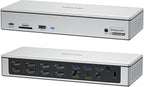 WAVLINK DisplayLink Laptop Docking Station - Quad Monitor 5K/4K @60Hz, 100W Charging - Thunderbolt 4/3, USB-C/A - M1 M2 Mac/Windows/Chrome/Ubuntu - 4 HDMI, 4 DP, 180W Power, SD 4.0 CR, 2.5Gbps LAN