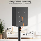 ELIVED Universal Speaker Stands Height Adjustable 28"-37.4", Bookshelf Speaker Stand Pair for Satellite Studio Large Speakers Up to 22 lbs, Surround Sound Speaker Stand with Cable Management, Black