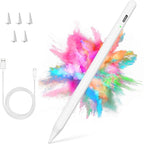 Stylus Pen for iPad 2018-2024 with Palm Rejection, Active Pencil for iPad 10th/9th/8th/7th/6th Generation, for iPad Pro 11/12.9 inch, for iPad Air 5th/4th/3th Gen, for iPad Mini 6th/5th Gen (White)