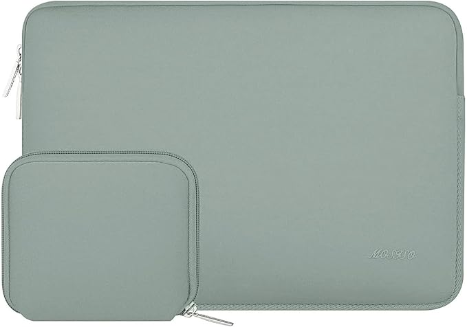 MOSISO Laptop Case 15 inch, 15 inch Laptop Sleeve Bag Compatible with MacBook Air 15 M4 A3241 M3 A3114 M2 A2941 2025 2024 2023, Dell XPS 15, Neoprene Computer Sleeve Bag with Small Case, Antique Green