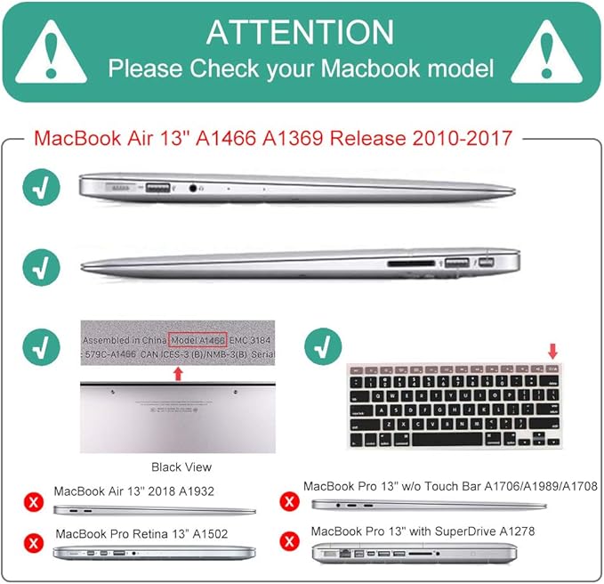 Mektron for MacBook Air 13 Case A1466/A1369 (2010-2017 Release), Snap-on Plastic Hard Shell Cover for MacBook Air 13.3 inch with Keyboard Cover, Retro Florals