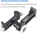 Metal Phone Tripod Mount Adapter, Arca Dovetail and 1/4" Screw Mount,Adjustable Vertical and Horizontal Dock for Samsung Galaxy, iPhone, and Other Smartphones Holder