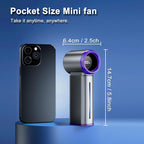 Portable Misting Fan - Mini Handheld Fan - 5000mAh Rechargeable Personal Mister Fans with Digital Display, 1-199 Speeds Adjustable, Birthday Gifts for Women Men Travel/Outdoor/Home/Office (Grey)