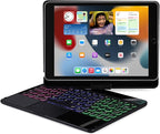 Keyboard case for iPad 9th Generation 10.2 inch 2021/ 8th Gen 2020/7th 2019/iPad air 3rd/iPad pro 10.5 2017, Multi Touchpad 360 Swivel Light Thin Cover Backlight