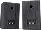 LONPOO Passive Bookshelf Speakers, 75W x 2 Classic Wooden Near Field Monitors with 4-Inch Carbon Fiber Woofer &1-Inch Silk Domed Tweeter 2-Way Loudspeakers,Amplifier Required (Not Inlcuded)