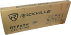 Rockville RTP82W 8 ft Adjustable Totem Light Stand, White & Black Scrims, Carry Bags, 35mm Speaker Adapter, Steel, Portable for DJs & Event Lighting