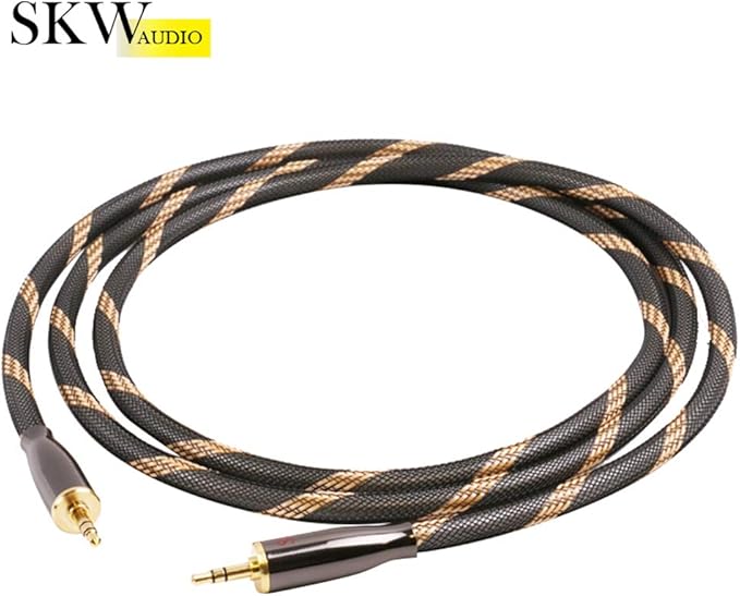 SKW Audiophiles High Gauge AUX Cable 3.5mm Male to Male Jack Cable with Diameter 6.8mm Stereo Audio Cable 6.5ft(2m)