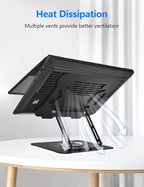 Laptop Stand for Desk, Adjustable Computer Stand with 360° Rotating Base, Laptop Riser Compatible with MacBook Air/Pro, Dell, HP, Lenovo and All 10-17'' Laptops