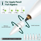 Inesore 6 Styles Replacement Tips for Apple Pencil Pro,Multiple Options Metal Durable Nibs Accessories for Apple Pencil Pro/2nd Generation/1st Gen/USB-C (6 Pack)