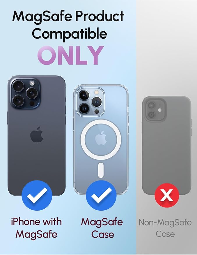 Phone Grip for iPhone - Magnetic Phone Ring Holder Detachable for iPhone 16 - Comfortable Finger Phone Loop Grip for Apple 16/15/14/13/12,Purple