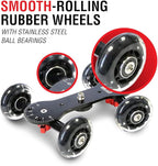 Vidpro SK-22 Professional Skater Dolly - Rolling Slider for DLSR Cameras & Camcorders Ideal for Low-Level Shooting & Panning 25 Lbs Capacity Smooth Rubber Wheels 7 Mounting Points & Extendable Handle