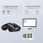 New Wireless Mouse Barcode Scanner, 2-in-1 Design 2D Handheld Barcode Scanner with Wireless Mouse Functions for POS System,Store,Supermarket, Warehouse.(Black)