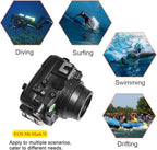 Sea frogs Underwater Camera Case Compatible with Canon EOS M6 Mark II 28MM IPX8 40m/130ft Maximum Diving Depth Waterproof Camera Housing for Diving, Surfing, Rowing, Skiing
