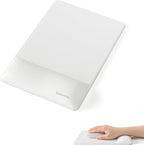 univo colors Design-Wave Wrist Rest Mouce Pad,PE Mouse Sliding Panel+Artificial Sheepskin+Memory Foam+Ergonomic+Anti-Slip Gel,Resilience Support During Work and Gaming,Mouce Accessory,White
