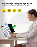 F FORITO 17 Inch 16:10 360°Laptop Privacy Screen Protector, Anti Peeping Anti Glare Laptop Privacy Shield, Reduce Eye Strain & Eye Protection