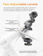 Movmax Super Camera Clamp Mount Compatible with GoPro Max Hero, DJI Osmo 360 Action 5 Pro 4 3, Insta 360 X4 X5, Camera Mount Clamp, Action Camera Accessories for Round Tube E-Bike/Bicycle/Motorcycle.
