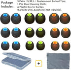 Earbud Silicone Ear Tips Replacement Earbuds Gels for Popular In-Ear Headphones Other Inner Hole 3.8mm - 5.1mm 9 Pairs S/M/L