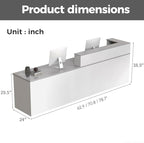 Reception Desk with Counter, Modern Front Desk Reception Counter with Keyboard Tray, Lockable Drawer and Storage Shelves for Office, Retail, Salon(White+Gray/Left, 63" L*24" W*39" H)