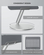LULULOOK Laptop Stand for Desk 2025, 360 Rotating Adjustable Laptop Riser, Upgraded Foldable Full Aluminum Alloy Computer Stand for MacBook Pro/Air, Dell, HP, Lenovo and Other 10-17inch Laptops
