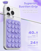 Klearlook Magnetic Suction Phone Mount for MagSafe Case, Removable Sticky Phone Grip Holder for Hands-Free Makeup/Selfie/Live Streaming/Vlog for TikTok & Instagram Influencer/Creator, Lavender
