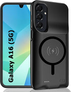 Battery Case for Galaxy A16/A17,Enhanced 10000mAh Portable Protective Wireless Charging Case Support Carplay Compatible with Galaxy A16 A17(6.7 inch) Rechargeable Extended Battery Charger Cover-Black
