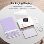 for iPad 11th 10th Generation Case with Keyboard, Magnetic 720° Rotatable Cover Detachable Wireless Bluetooth Backlit Keyboard with Pencil Holder for iPad 11 inch A16 2025 & 10.9 inch 2022 -Purple
