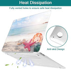 Teryeefi for MacBook Air M1 13 inch Case 2018 2019 2020 (Model A2337 A2179 A1932) with Touch ID & Retina, Printing Hard Shell Case + Keyboard Cover + Screen Protector, Summer Beach