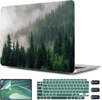 CISSOOK Compatible with MacBook Air 13 inch Case 2021 2020 2019 2018 Release A2337 M1 A2179 A1932 with Touch ID, Plastic Hard Shell Case &Keyboard Cover &Screen Protector for MacBook Air 13, Forest