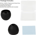 Silicone Earbud Replacement Tips Earbud Tips Ear Bud Covers for Fit Most in-Ear Earbuds(Inner Hole 3.8mm -5.5mm) Headphone Rubber Tips Eartips 18 Pairs S M L