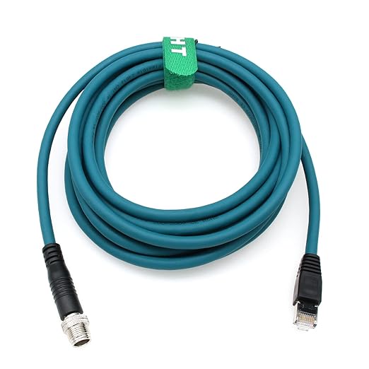 Ethernet Cable for Datalogic Matrix 220 320 Keyence Cognex in-Sight 7000 Gen2 Vision Camera Sensor Reader, M12 8 Pin X-Coding RJ45 CAT-7e 10M