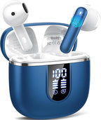Wireless Earbuds, Bluetooth 5.4 Headphones with 3D Bass Stereo, 40H Ultralight in-Ear Buds, Bluetooth Earbuds with 4 ENC Noise Cancelling Mic, USB-C, IP7 Waterproof Earphones for Android iOS, Blue