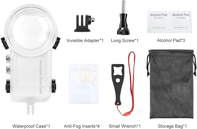 PULUZ 50m/164ft Invisible Dive Case for Insta360 X3 Underwater Waterproof Housing Cover Protective PC Sealed Shell Photography Housings with Bracket Camera Insta 360 X3 Accessories