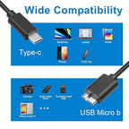 Master Cables USB C to Micro B Cable 0.5 Metre USB C Hard Drive Cable Compatible with Toshiba Canvio Seagate WD Element External Hard Drives SSD HDD Galaxy S5 Camera Tablets Phones etc.