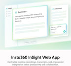 Insta360 Wave - AI Speakerphone, Bluetooth, Voice Recorder, 8 Noise-Canceling Mics w/Beamforming, AI Transcript & Summary, Support 99 Languages, 32GB Storage, Meetings, Podcasts, Livestreams