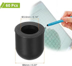 MECCANIXITY 60Pcs Replacement Stylus Pen Tips 6mm Conductive Capacitive Touch Screen Pens Tips Silicone Rubber, Black