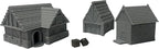 Paintable Tabletop Miniature Little Town Building Terrains Compatible with RPG War Games - 18mm Scale Dioramas Building Set Scenery with Medieval Architecture Style by HAUTICO (HVillageHouses1-1)
