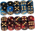20PCS Polyhedral Dice D6 Dice 16mm Acrylic 6 Sided Dice Game Dice for RPG MTG DND Dice Table Games (Blue Black and Red Black)