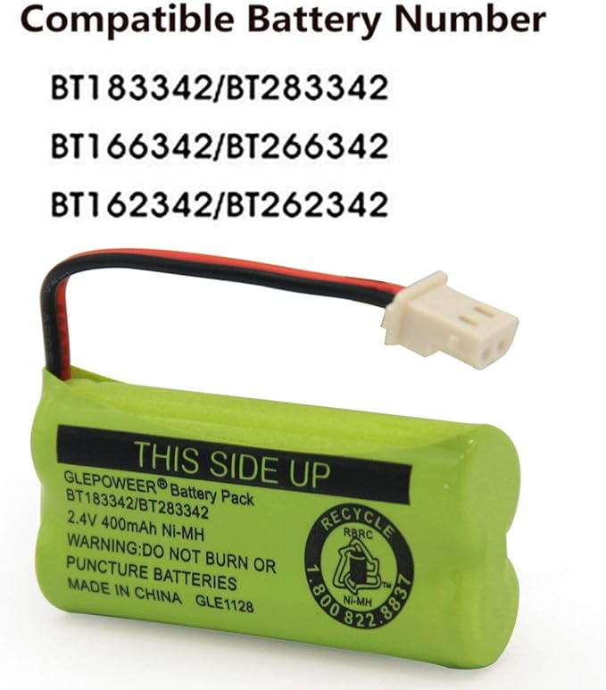 DM221 BT183342/BT283342 2.4V 400mAh Ni-MH Battery Pack, Also Compatible with Cordless Phone Batteries BT166342/BT266342 BT162342/BT262342 CS6709 CS6609 CS6509 CS6409 EL52100 EL50003(4 Pack)