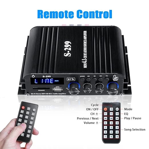 4.1 Channel Bluetooth 5.0 Mini Audio Amplifier Receiver, 4×50 W + Active Subwoofer SUB Jack Output – Hi‑Fi Car & Home Amplifier for Speaker