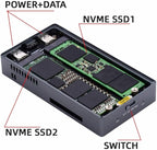 CY USB4.0 20Gbps Dual NVME M.2 NGFF M-Key to USB-C Type-C Raid0 Raid1 JBOD Big Enclosure with Fan Raid0 Hyper Adapter