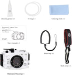 Seafrog WPC-TG6 Waterproof housing case Underwater Diving 195FT/60M Works for Olympus TG-6 Cameras White(Housing + Red Filter)