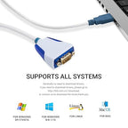 USB to DB9 Male RS232 Serial Converter Cable for Us232R Converter Adapter Cable with Chip FT232RQ -Supports All Computer Systems, Up to 1M Transmission Rate, 1M(3.28ft) Long,No Driver Needed