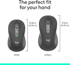 Logitech Signature Plus M750 Wireless Mouse – for Small to Medium Hands, SmartWheel, Bluetooth, Multi Device, 24-Month Battery, Silent Clicks, Customizable Side Buttons, Contoured Shape - Graphite