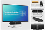 Computer Speakers for Desktop PC Monitor, USB Plug-in, Wired, Computer Soundbar for PC, Laptop Speakers with Adaptive-Channel-Switching, Loud Sound, Deep Bass, USB C Adapter, Easy to Clip on Monitor